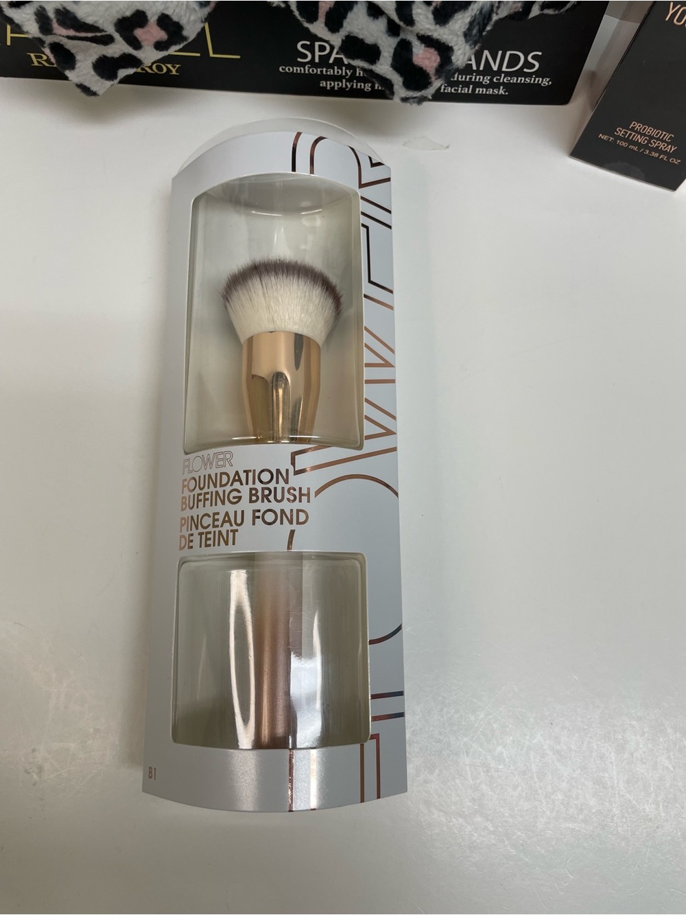 RACHEL Roy Black Bow & Pink Leopard Spa Headband Set-Makeup Brush Setting Spray - Picture 4 of 7